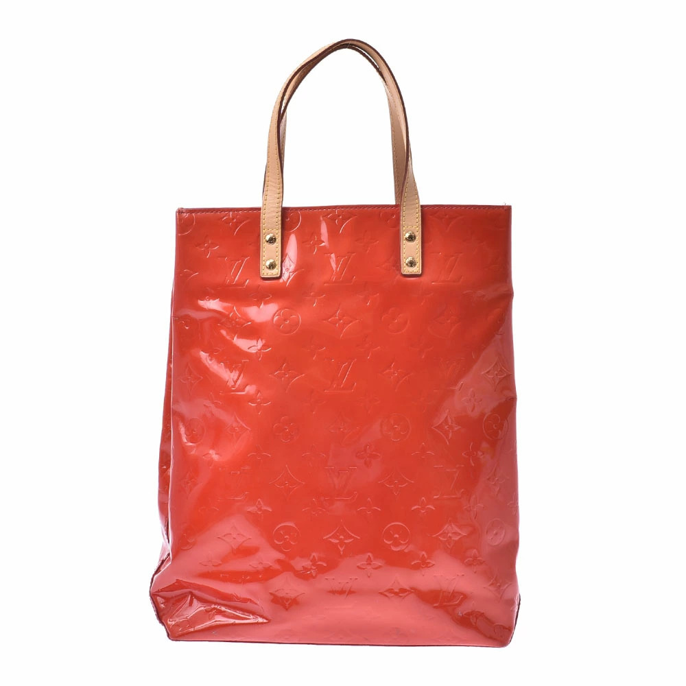 LOUIS VUITTON Vernis Lead Tote Bag Rouge Monogram Handbag